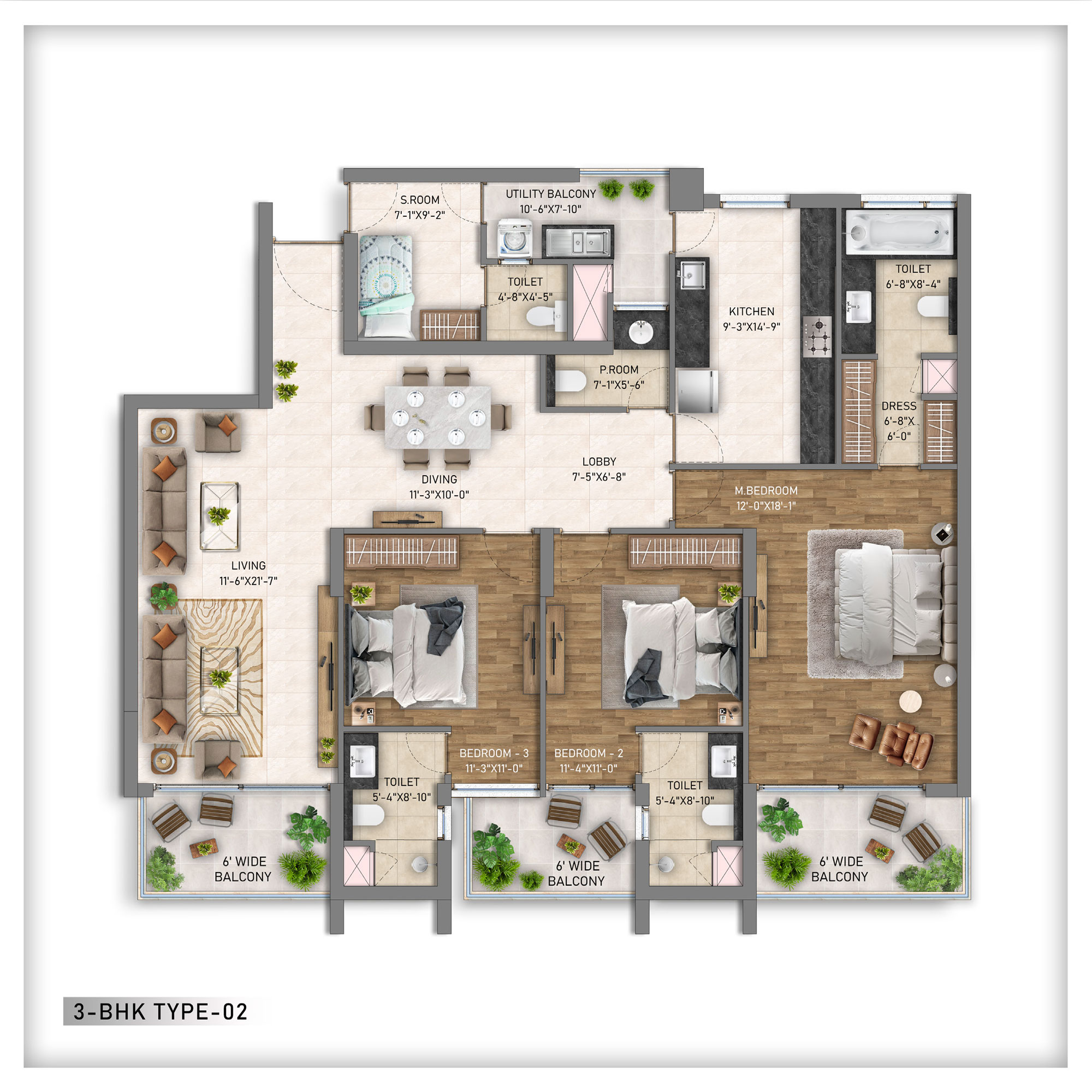 3 BHK Type 02