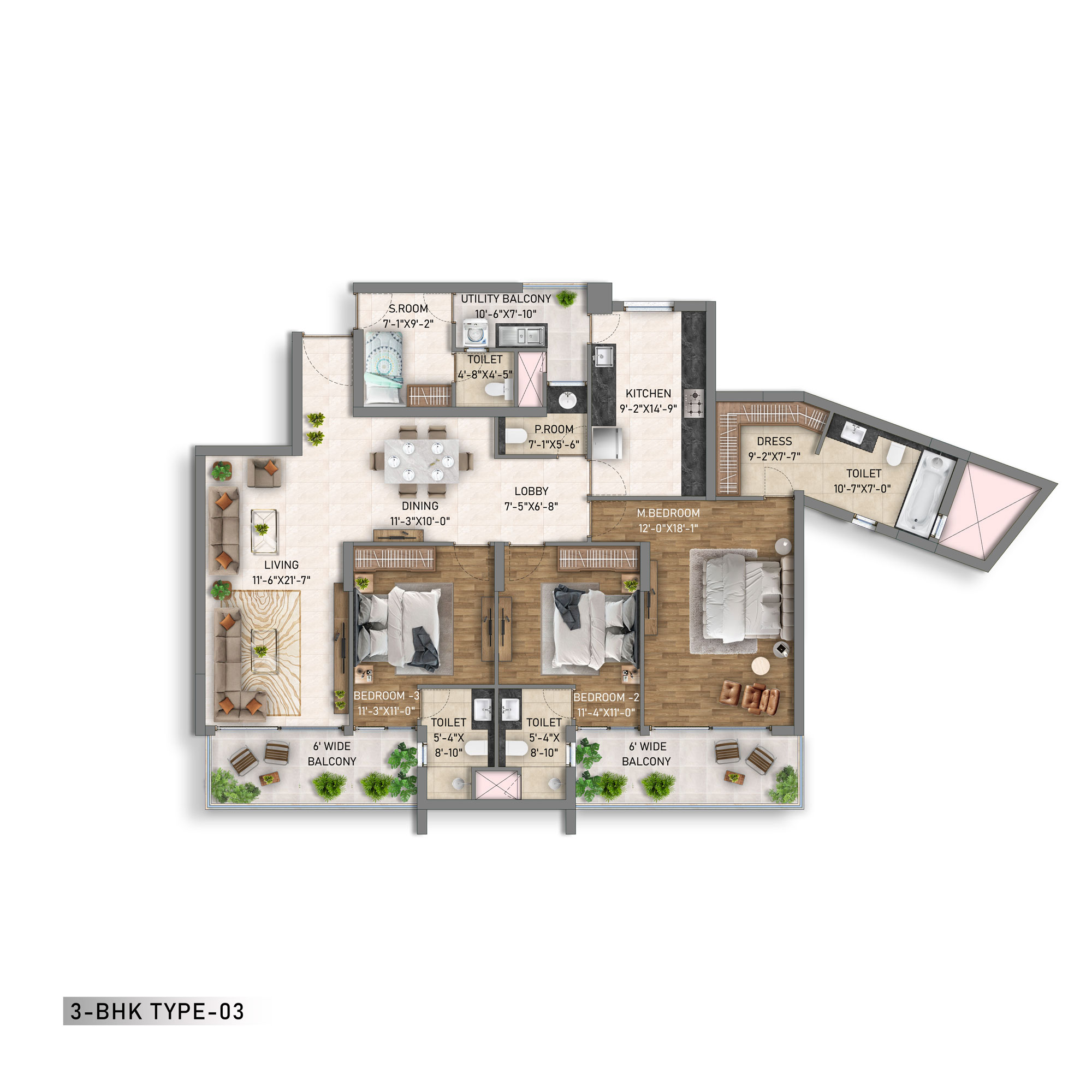 3 BHK Type 03