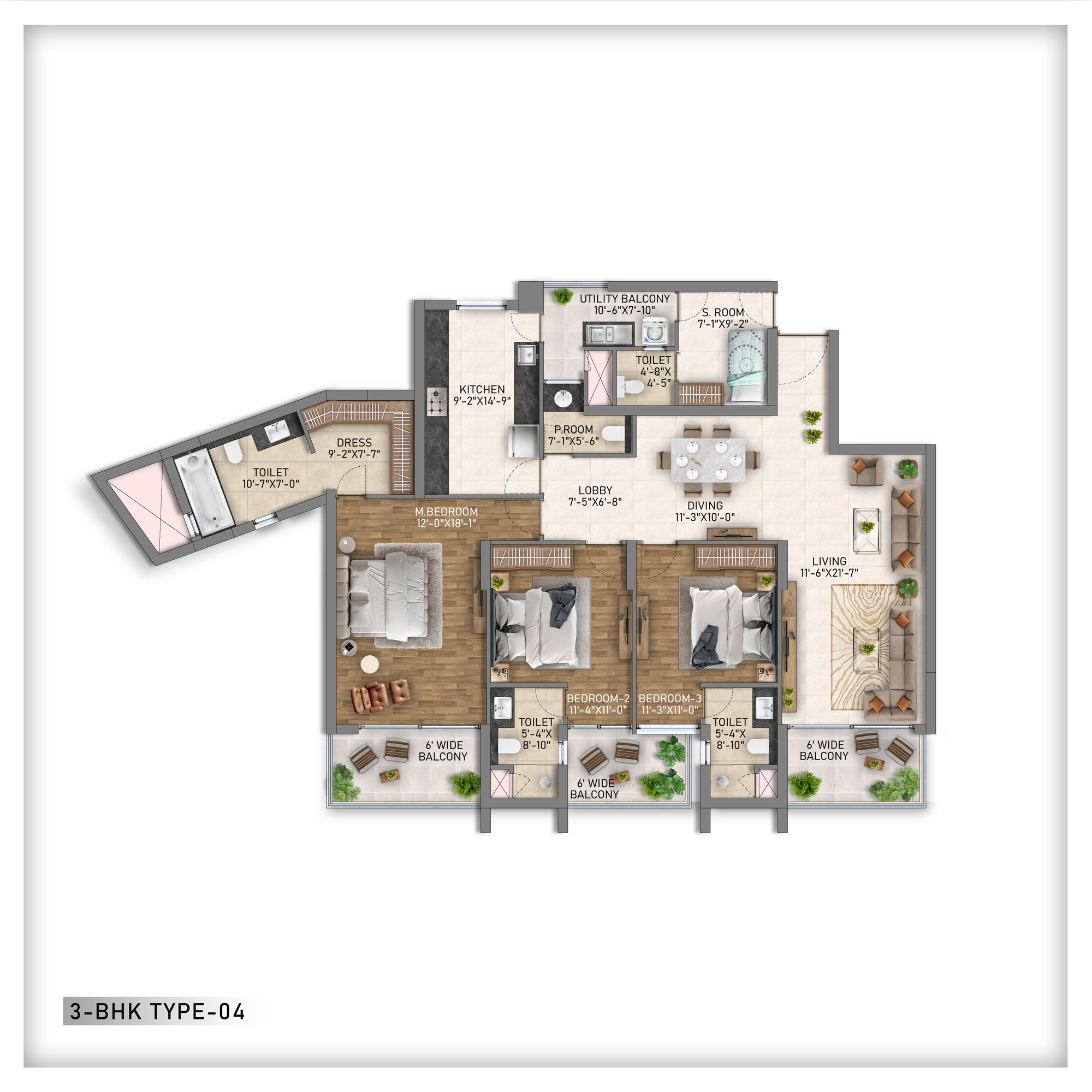 3 BHK Type 04