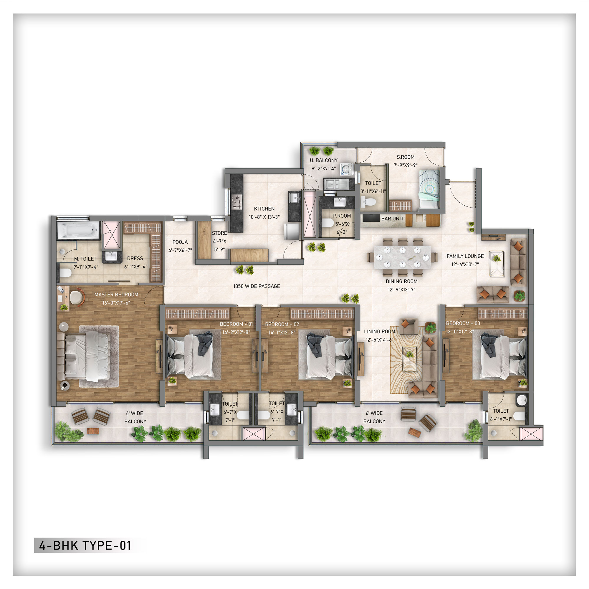 4 BHK Type 01